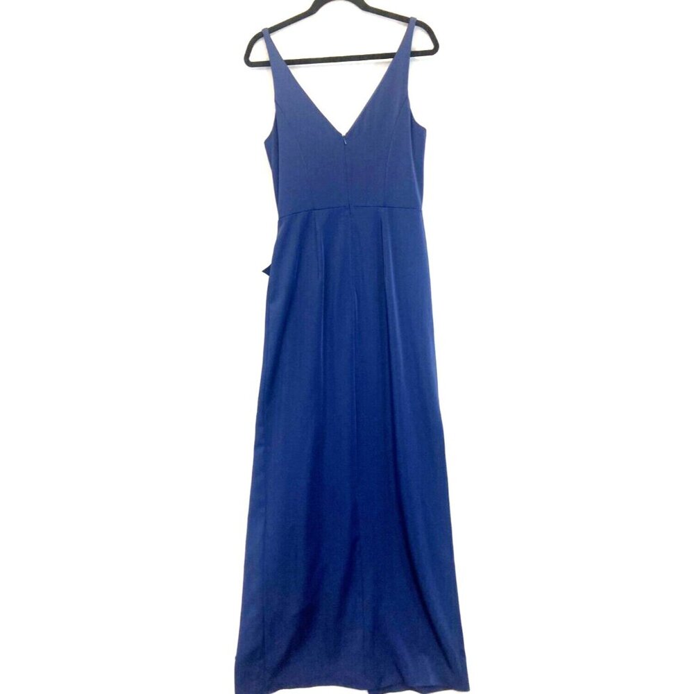 JVN by Jovani Sleeveless Ruffle Gown Dress Size 12 Navy Blue Prom Formal Wedding - Picture 3 of 13